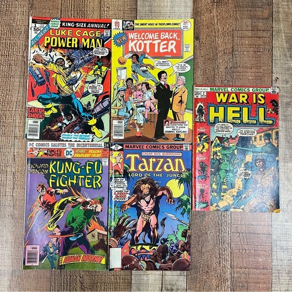Vintage 70's Marvel Comic Group DC Luke Cage Kotter Tarzan Richard Dragon - Picture 1 of 7